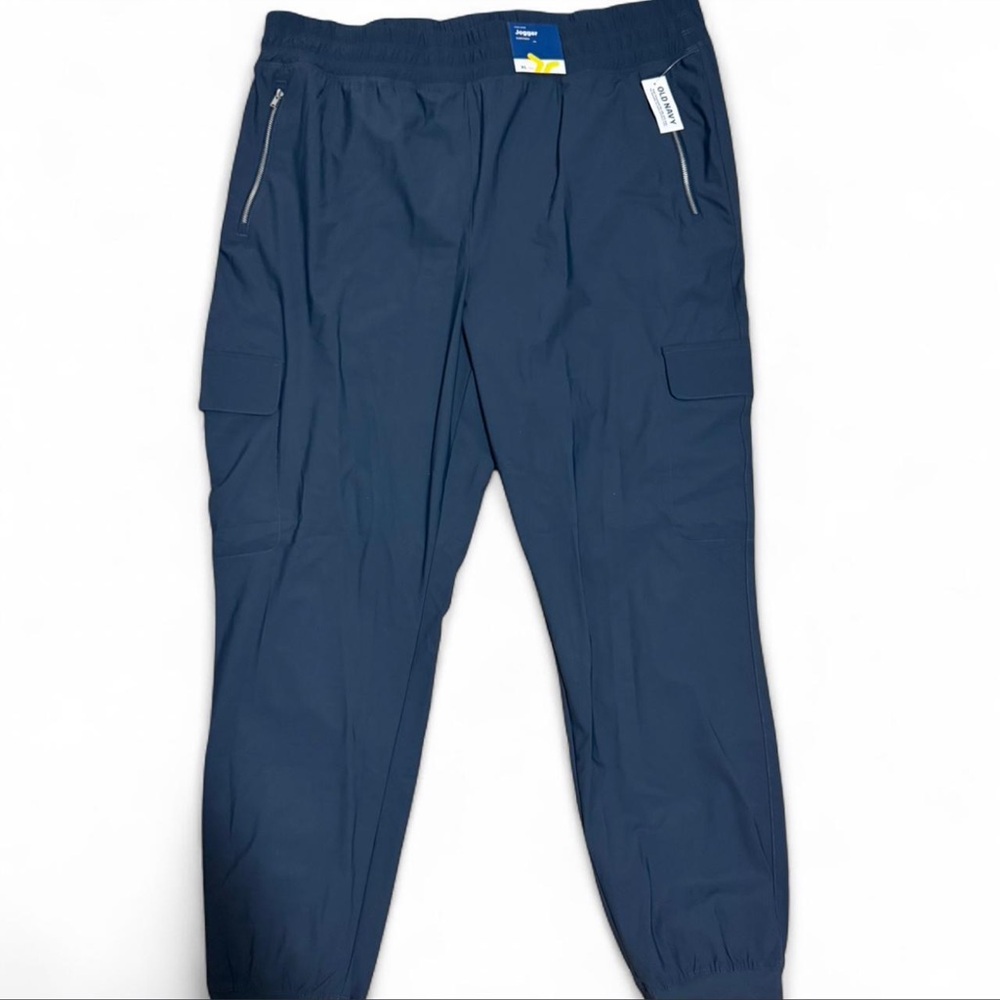 Navy Cargo Jogger Pants - Comfortable Stretch Fit